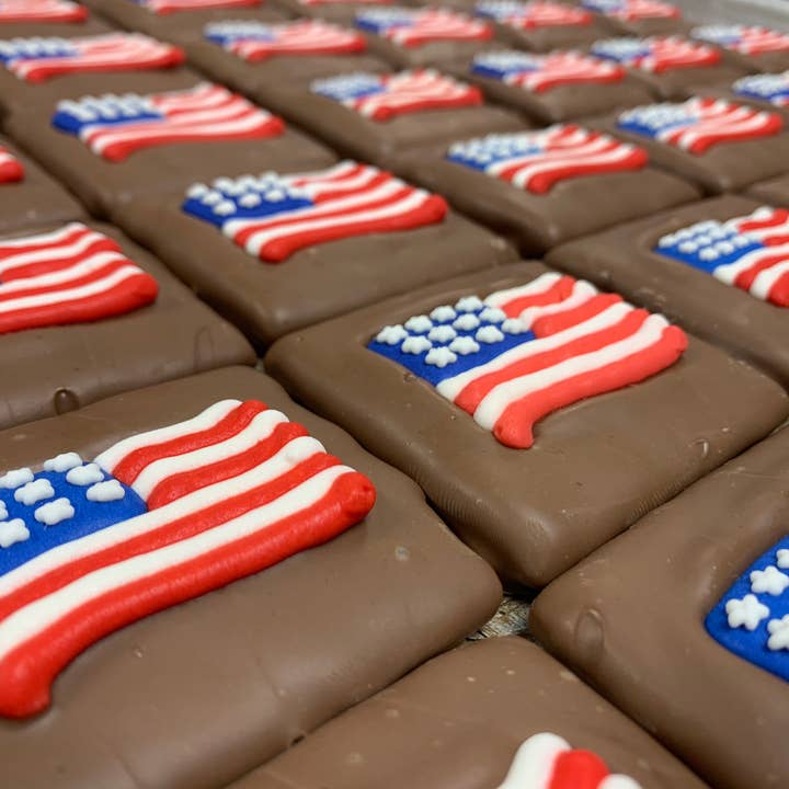 O’American 🇺🇸Flag Graham’s - Milk Chocolate 2 PACK for wholesale by O'Shea's Candies Sweet Shop