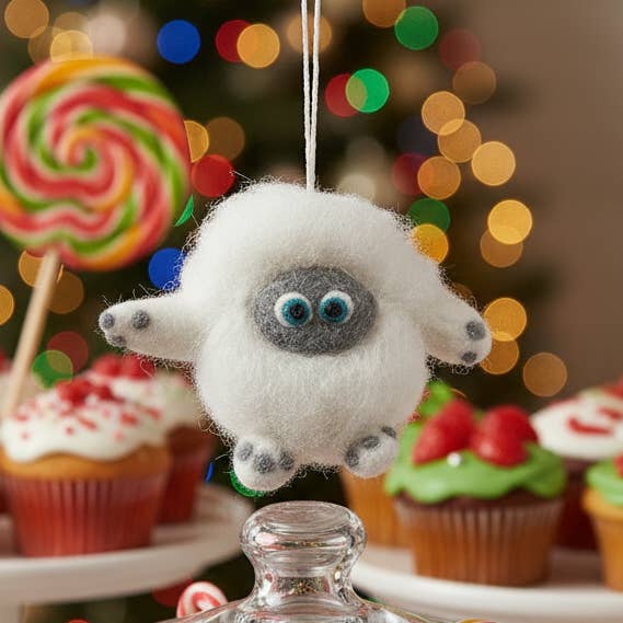 Felt So Good - Wholesale Ornament - Handmade Felt Baby Yeti Hanging Decoration0