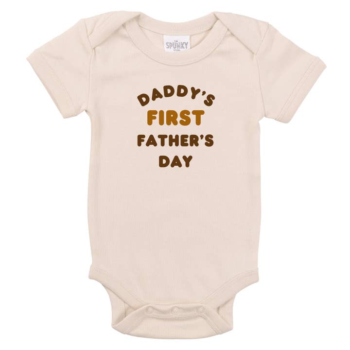 Daddy's First Babybody zum 1. Vatertag aus biologischem Anbau für den Großhandel von Spunky Stork