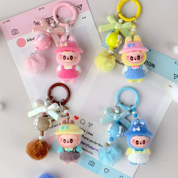 Lilyrosy(Duty free) - Wholesale Keychain - Women's - Labubu style Cute Keychain for Girls,Car Key Accessory1