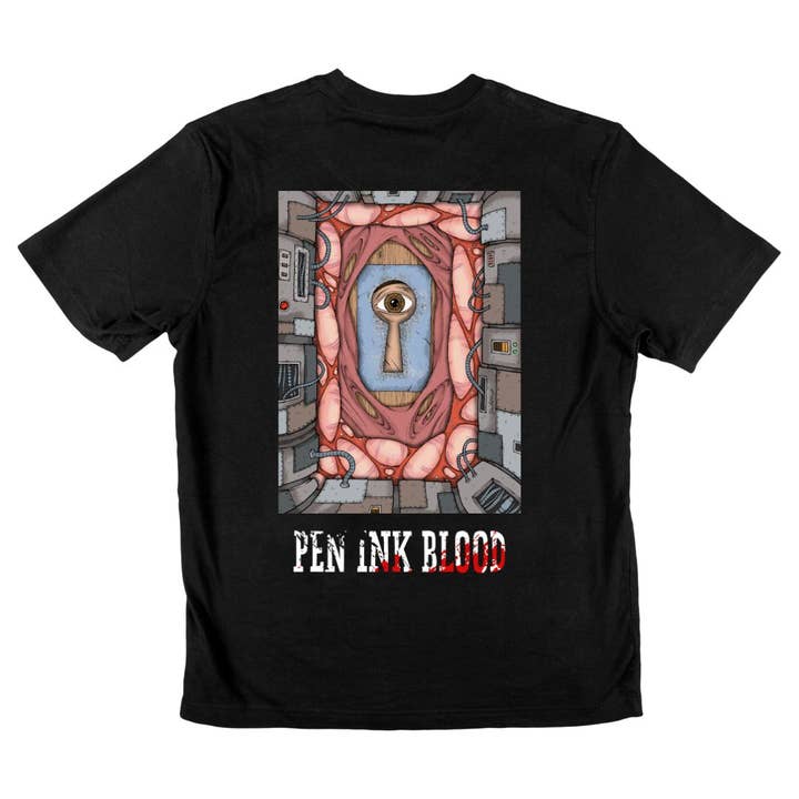Camiseta de Tinta de Pluma, Sangre, Carne y Máquina: Horror Surrealista y Visión Cibernética para venta al por mayor de Time to Apparel Co.