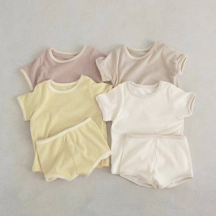 Summer Arrival Baby Kids Unisex Casual Simple Versatile Short Sleeves Top And Shorts, Clothing Set for wholesale by MyKids-USA®