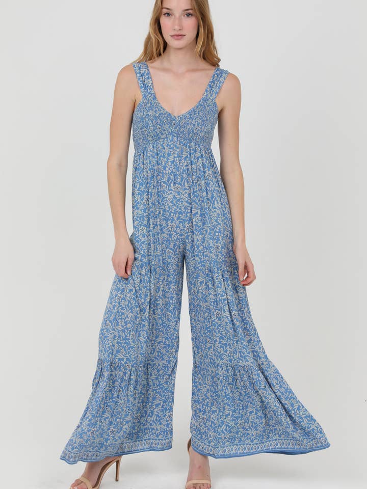 Q5Y34-FR00 BUKSEDRAGT MED BLØDT BODICE MED BREDE BEN for engroshandel hos ANGIE