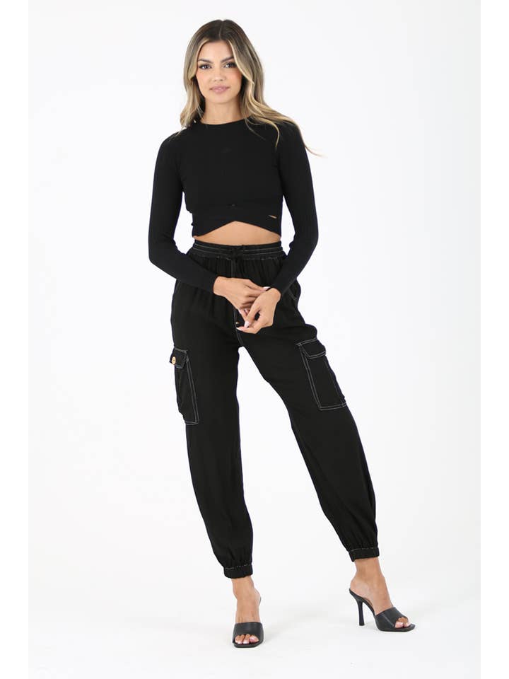 ANGIE - Wholesale Lounge Sweatpants/Joggers - Women's - 25R36-ASIS CARGO JOGGER PANTS12