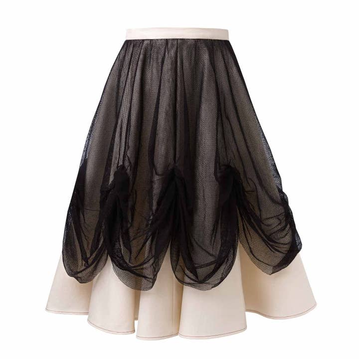 Jupe longue écrue en tulle pour filles pour la vente par Infantium Victoria