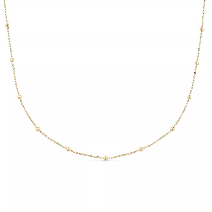 Dainty 14K Gold Bead Choker Necklace for wholesale by Elk & Bloom