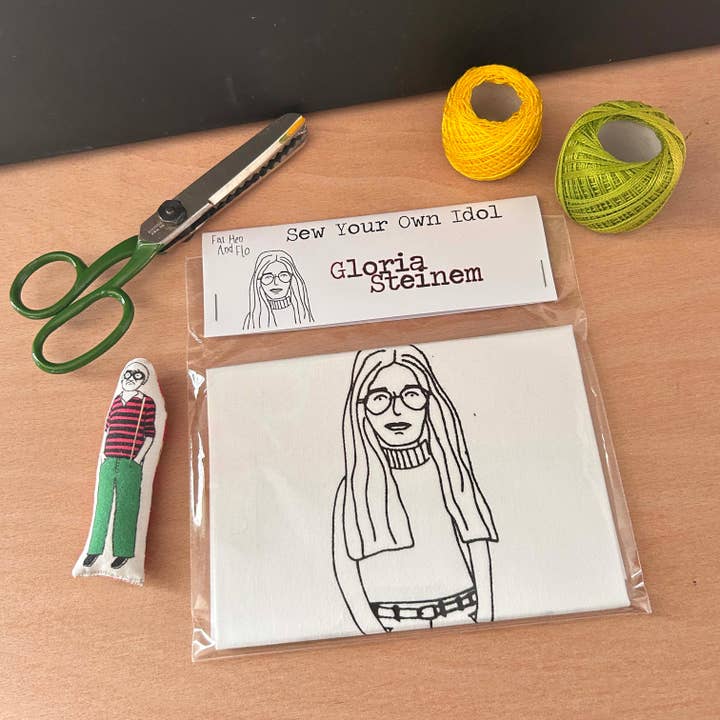 Gloria Steinem-Sew Your Own Doll Kit for wholesale by Fat Hen And Flo