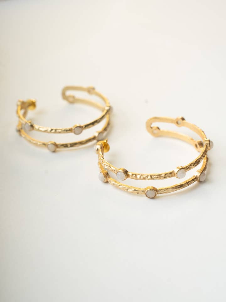 Surya Gemstone Hoops for wholesale by Boho Gal Jewelry