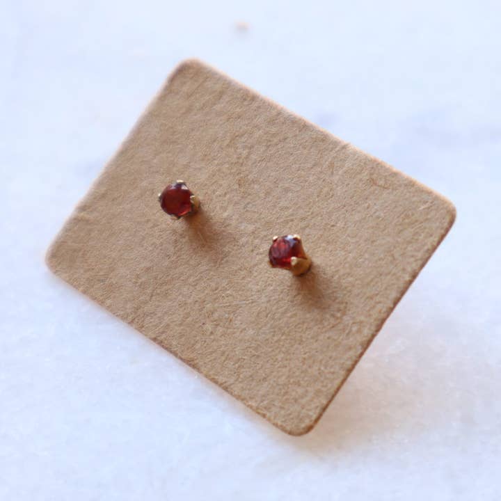 Garnet Studs for wholesale by Staplez Jewelry