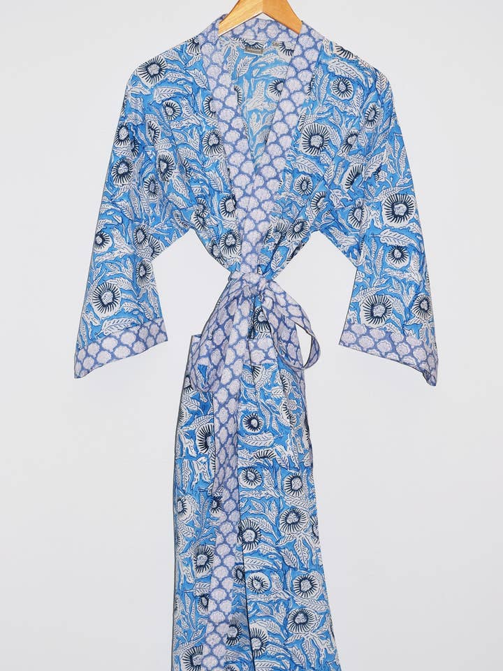 Kerala Long Robe | Marina Blue for wholesale by Amisha