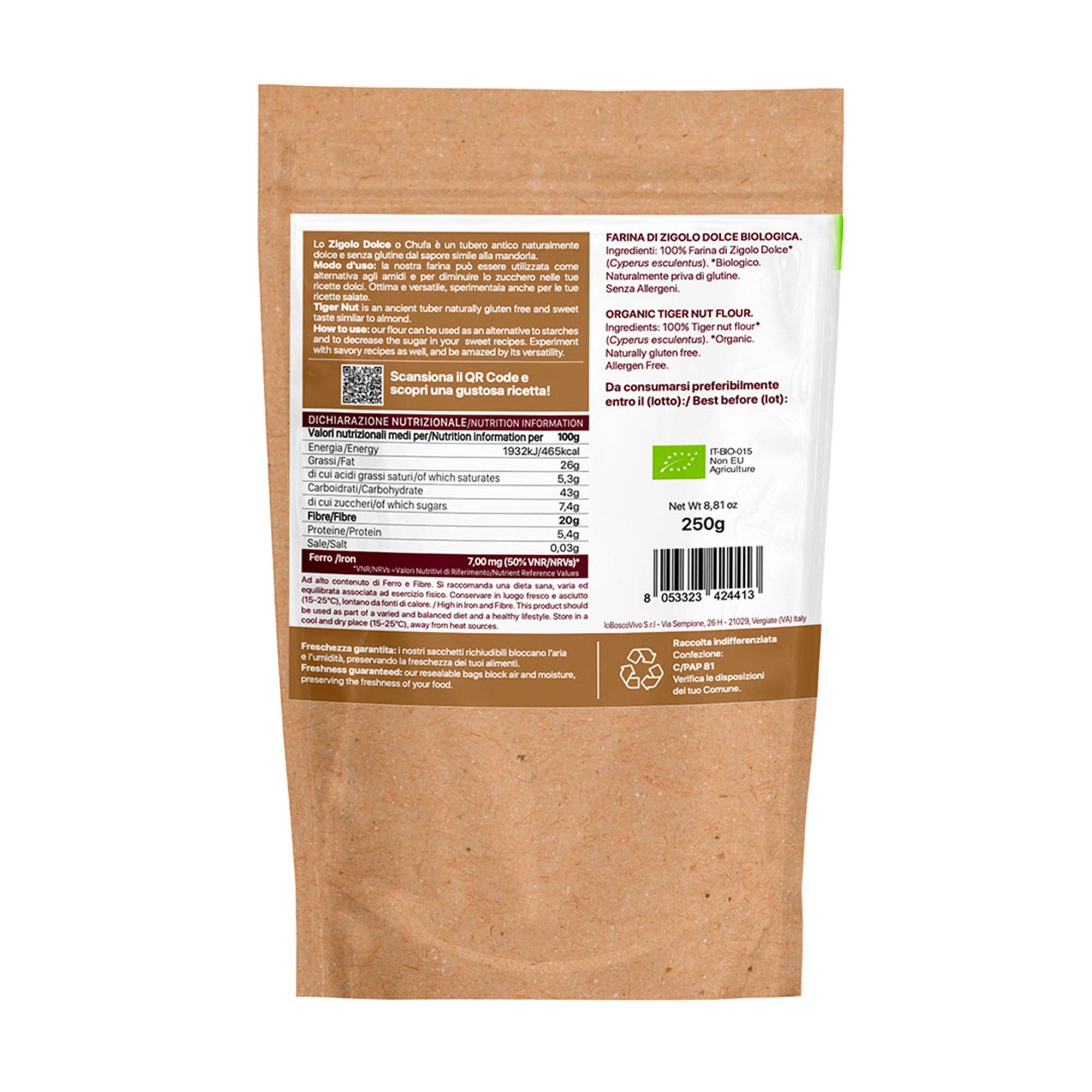 IoBoscoVivo - Wholesale Flour - Organic Chufa Flour 250g Allergen-Free4
