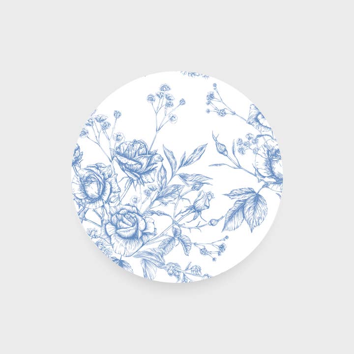 Blue/White Flowers Round Insert for wholesale by Parallel Designs
