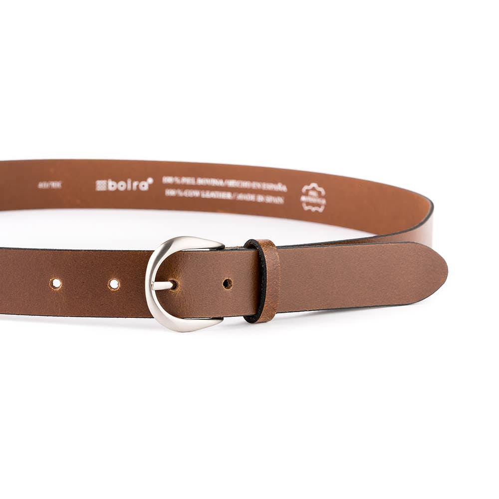 VALTICO - Wholesale Belt - Women's - Smooth leather belt with round buckle.2