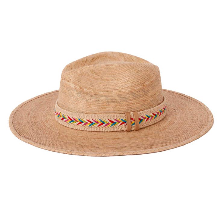 Natural Fine Mexican Palm Wide Brim Straw Sun Hat - Style Bisbee for wholesale on Faire