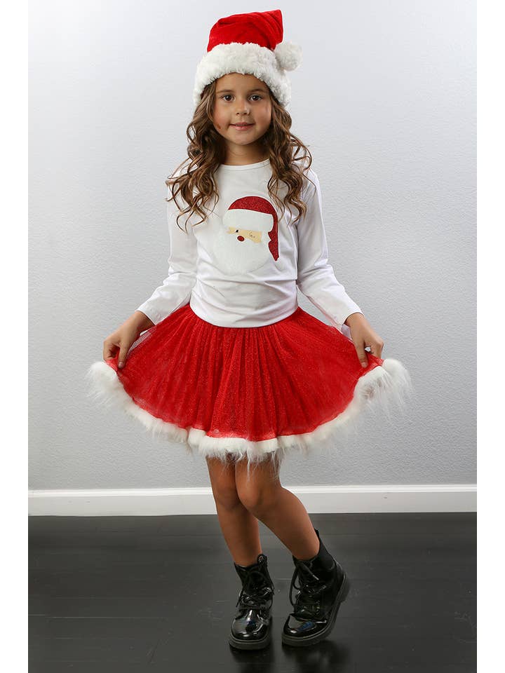 Sparkle Sisters by Couture Clips - Wholesale Screen Printed T-Shirt - Kids - Santa Long Sleeve Tee