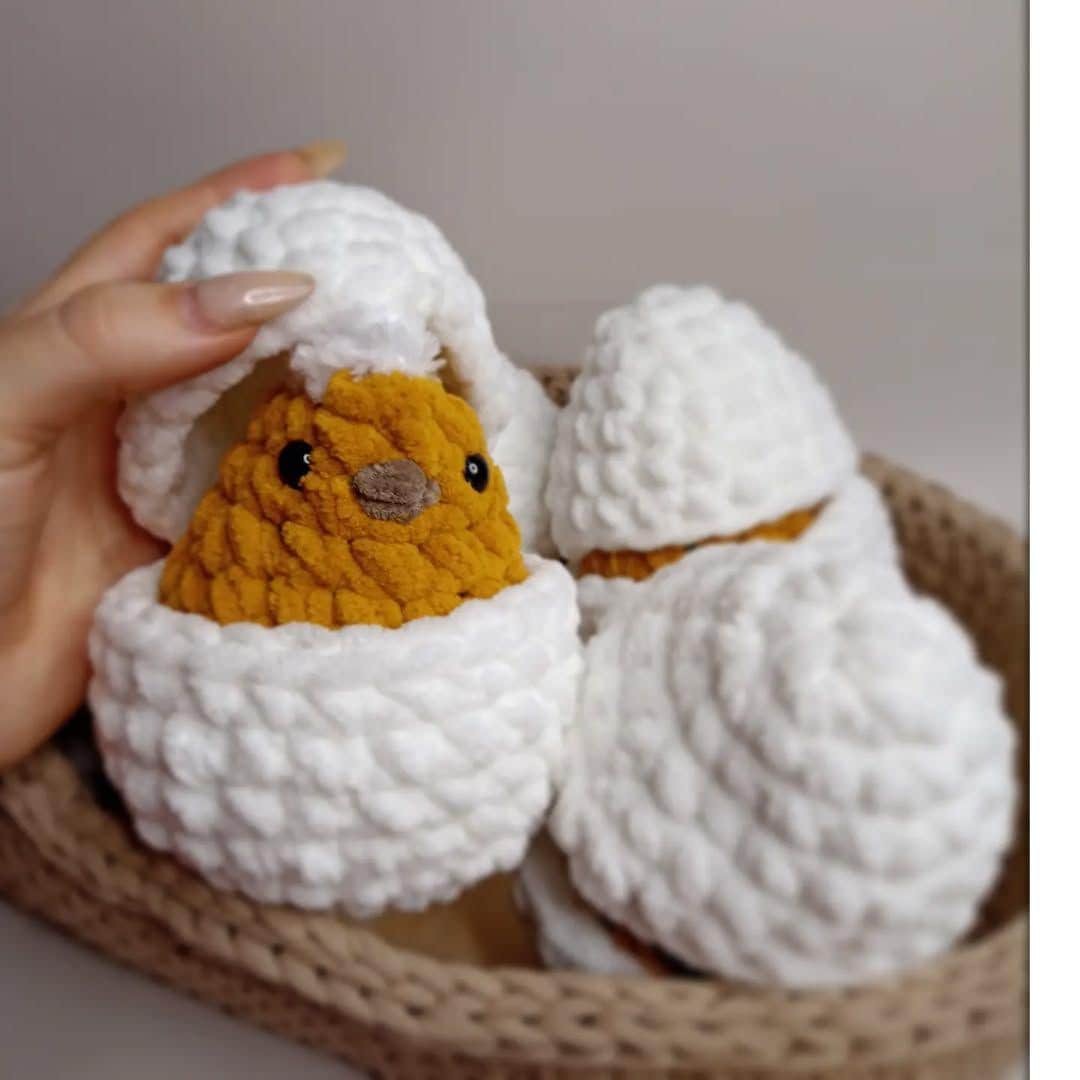 TOMOPOD LLC - Wholesale Stuffed/Plush Toy - Kids & Baby - Egg & Chick Crochet, Fluffy Easter Gift, Cute Easter Gift0