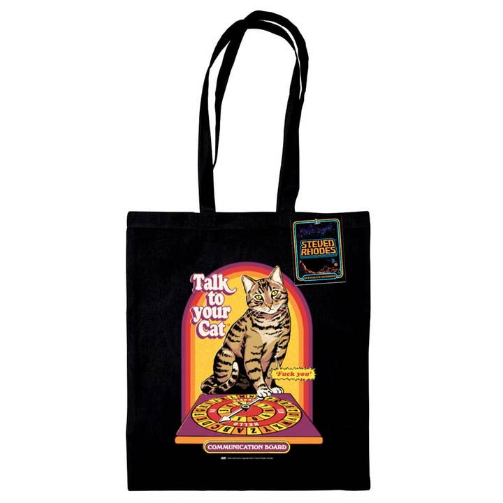 Pyramid International - Wholesale Draagtas - Uniseks - Zwarte totebag 'Talk to Your Cat' van Steven Rhodes