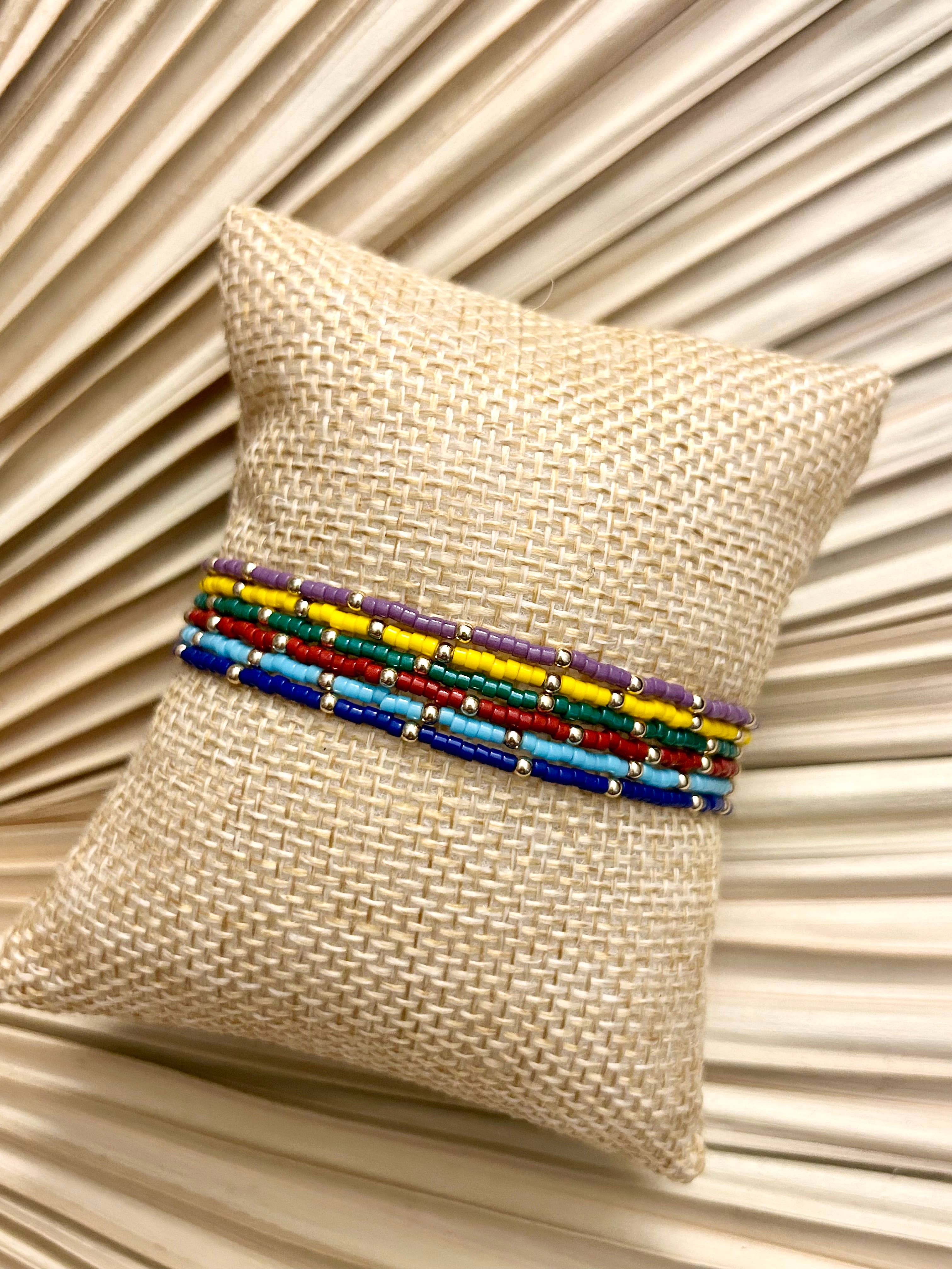 Back Bay Bead Company - Wholesale Beaded Bracelet - Game Day Bracelets Beaded Sports Team Solid Color Dainty4