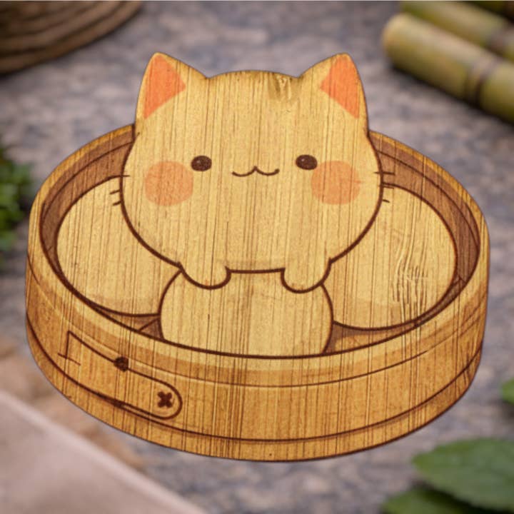 Cat Dumplings for wholesale by Bamboo Wood Stickers