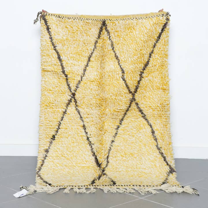 Tapete Beni Ourain Amarelo – Carpete Marroquina de Lã Feita à Mão por atacado de MUSMUSRUGS