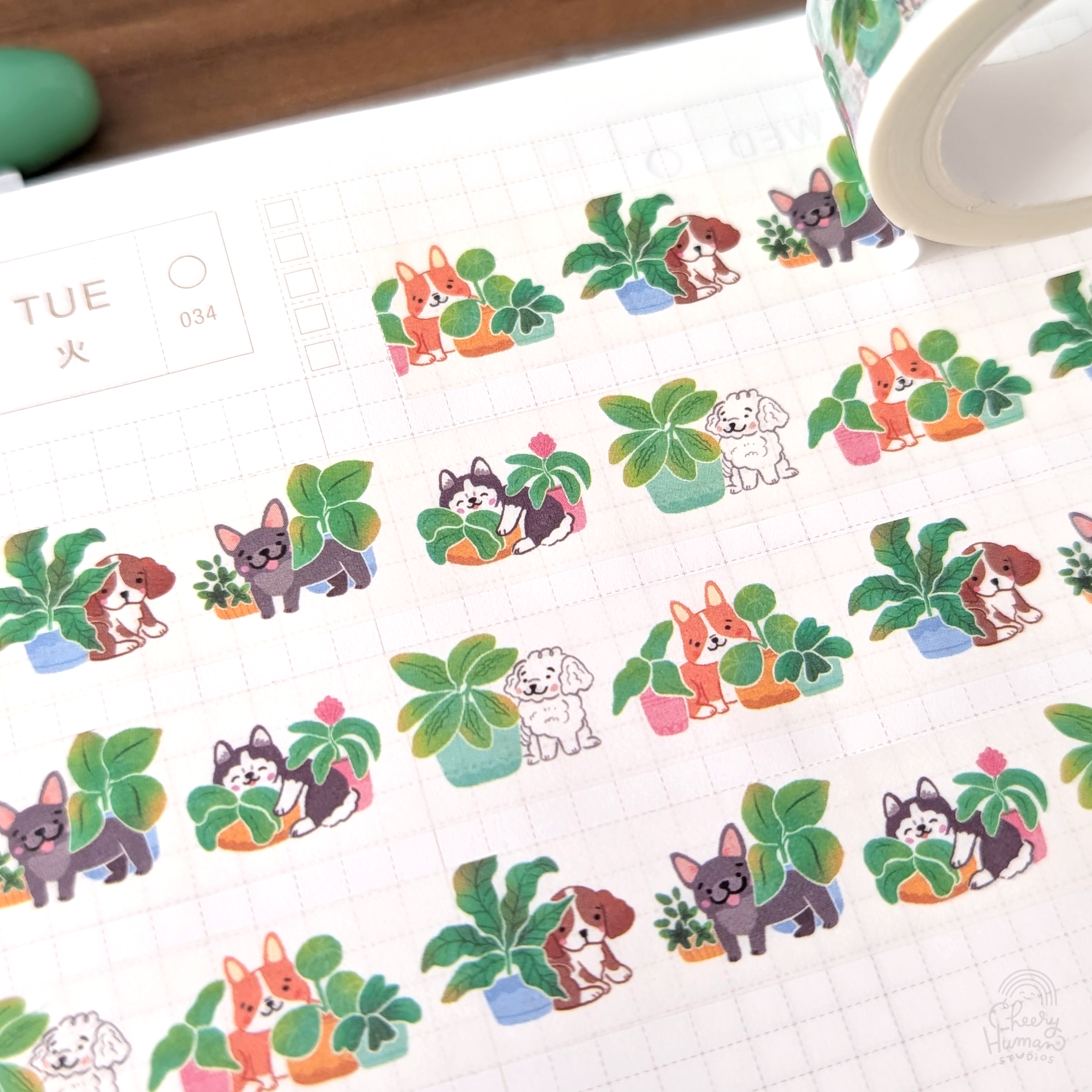 Cheery Human Studios - Wholesale Washi Tape - Dogs & Plants - Washi Tape4
