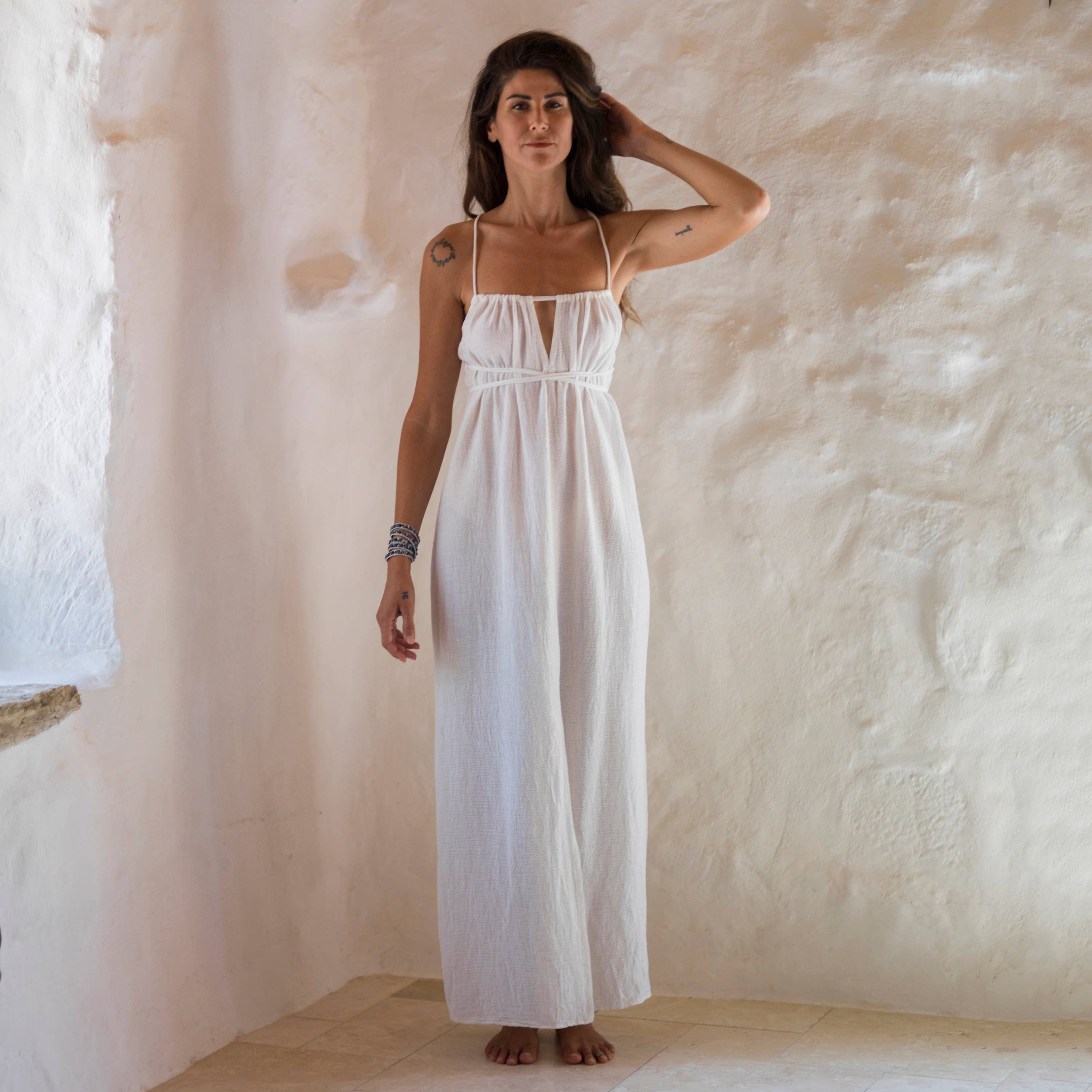 loom.ist – Großhandel Kleid – Damen – Sile Maxi-Kleid mit Schnürung17