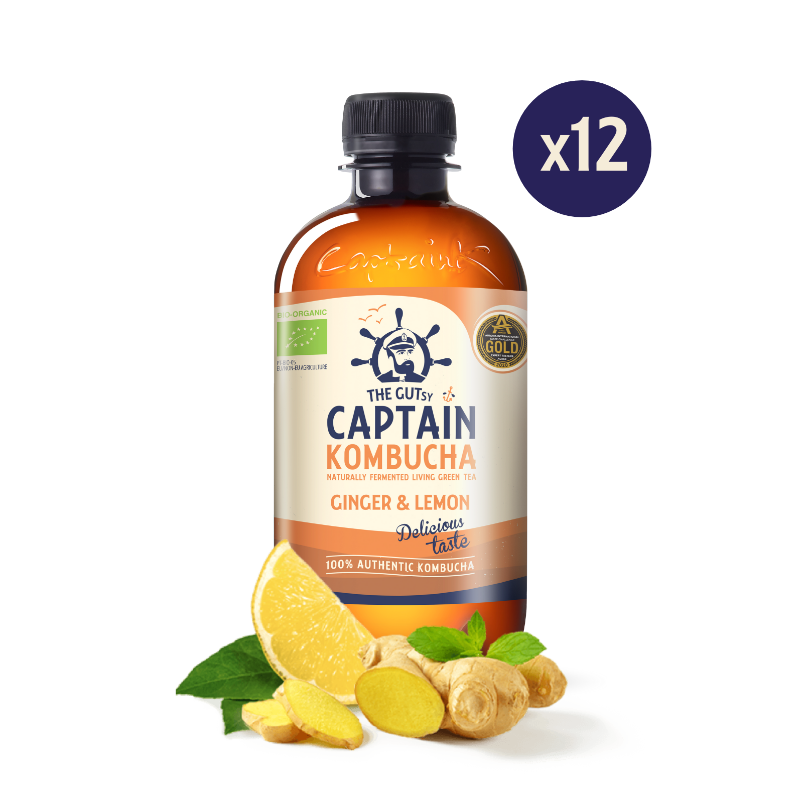 The GUTsy Captain Company - Wholesale Kombucha - GUTsy Captain Kombucha Ginger and Lemon 12x400mL3