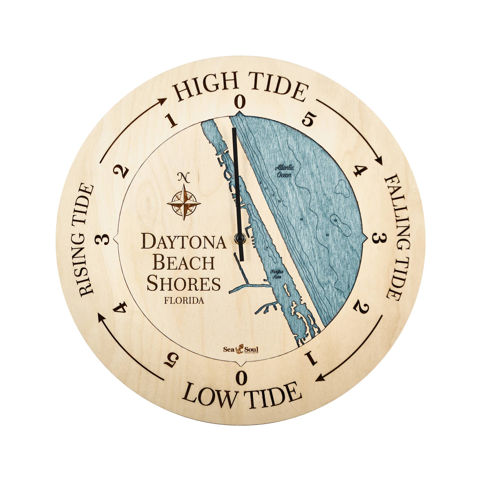 Sea & Soul Nautical Chart Art - Wholesale Wall Clock - Florida East Coast Nautical Chart Tide Clock-Many Locations51