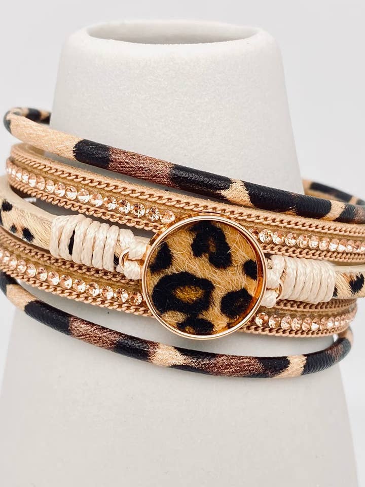 Bohemian Multi-Layer Leopard Magnetic Buckle Bracelet - LB and other Purchase Wholesale leopard print dress. Free Returns & Net 60 Terms on Faire trending on Faire.