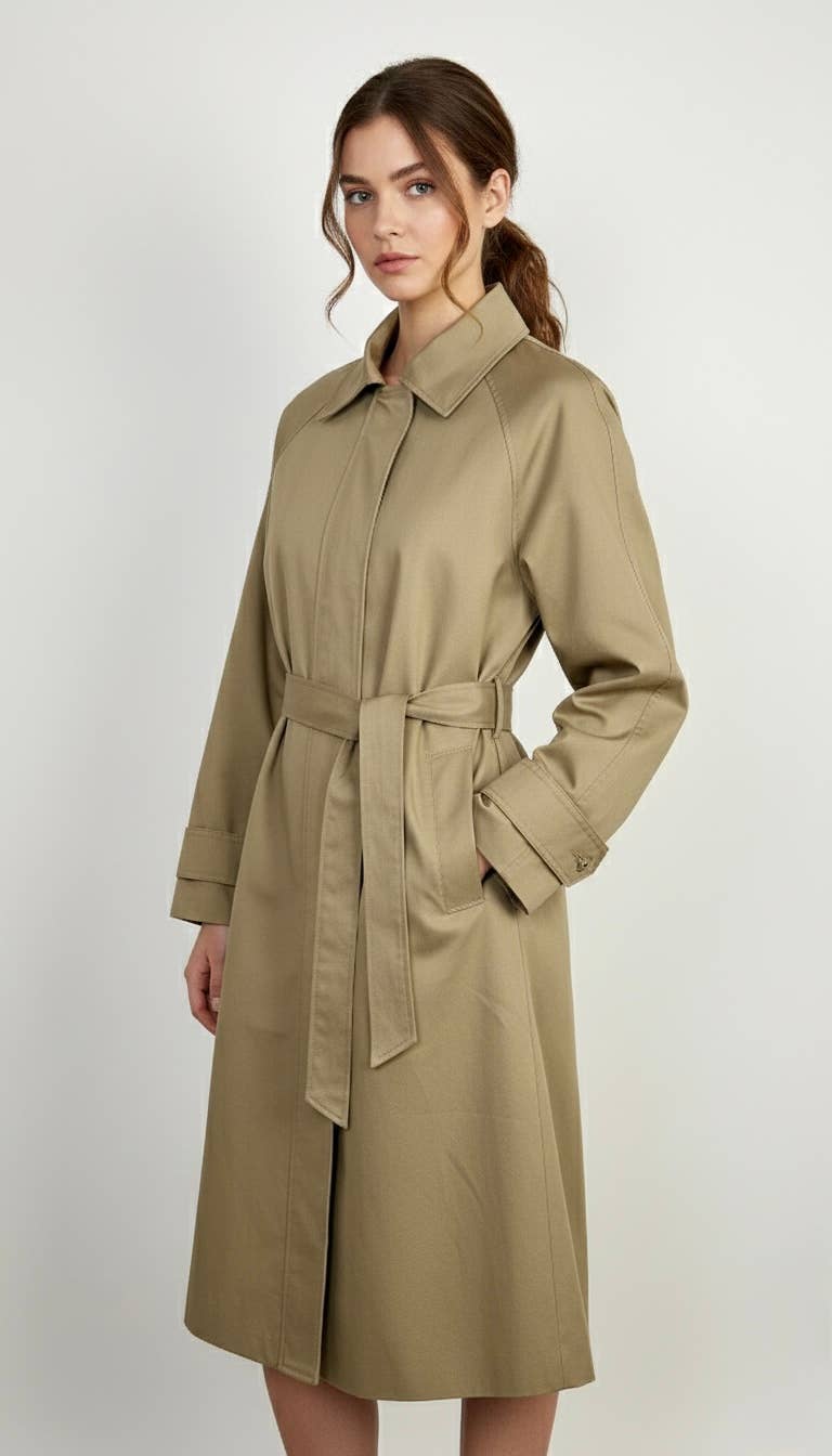 KZELL PARIS - Wholesale Trench Coat - Women's - TRENCH IMPERMÉABLE EN COTON MÉLANGE5