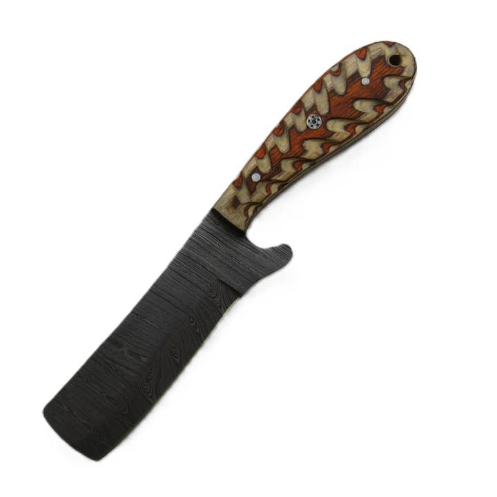 Ruddock Bros. LLC - Wholesale Pocket knife/holder - Ponderosa Utility Bull Knife - Fixed Blade - Damascus Steel2
