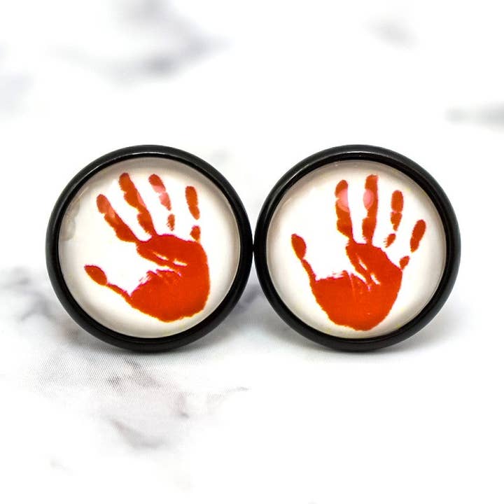 Caught Red Handed Photo Stud Earrings for wholesale by Daydreamer Designs
