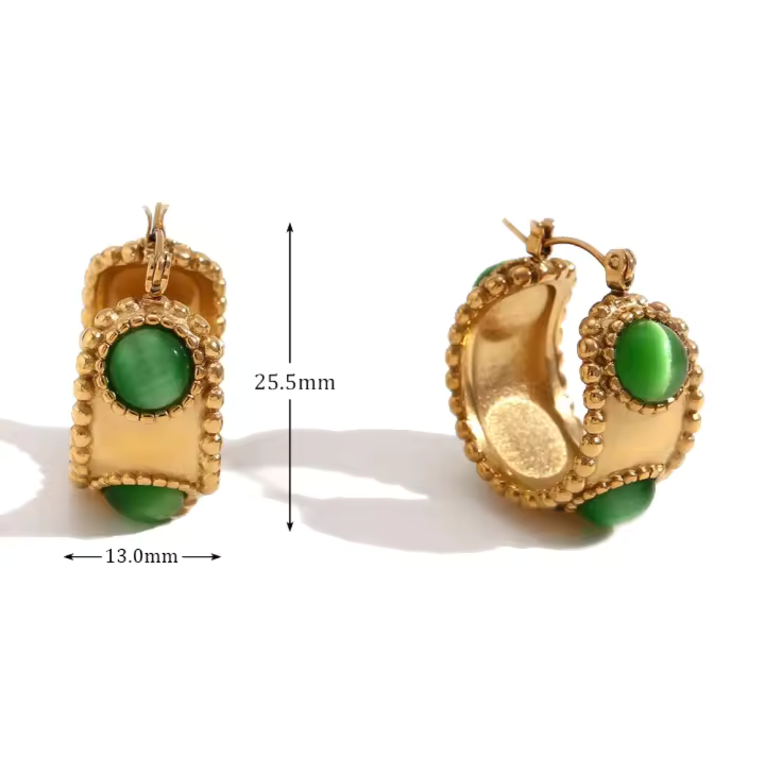 Pop Rock Park - Wholesale Hoop Earrings - ENVY waterproof earrings - Green1