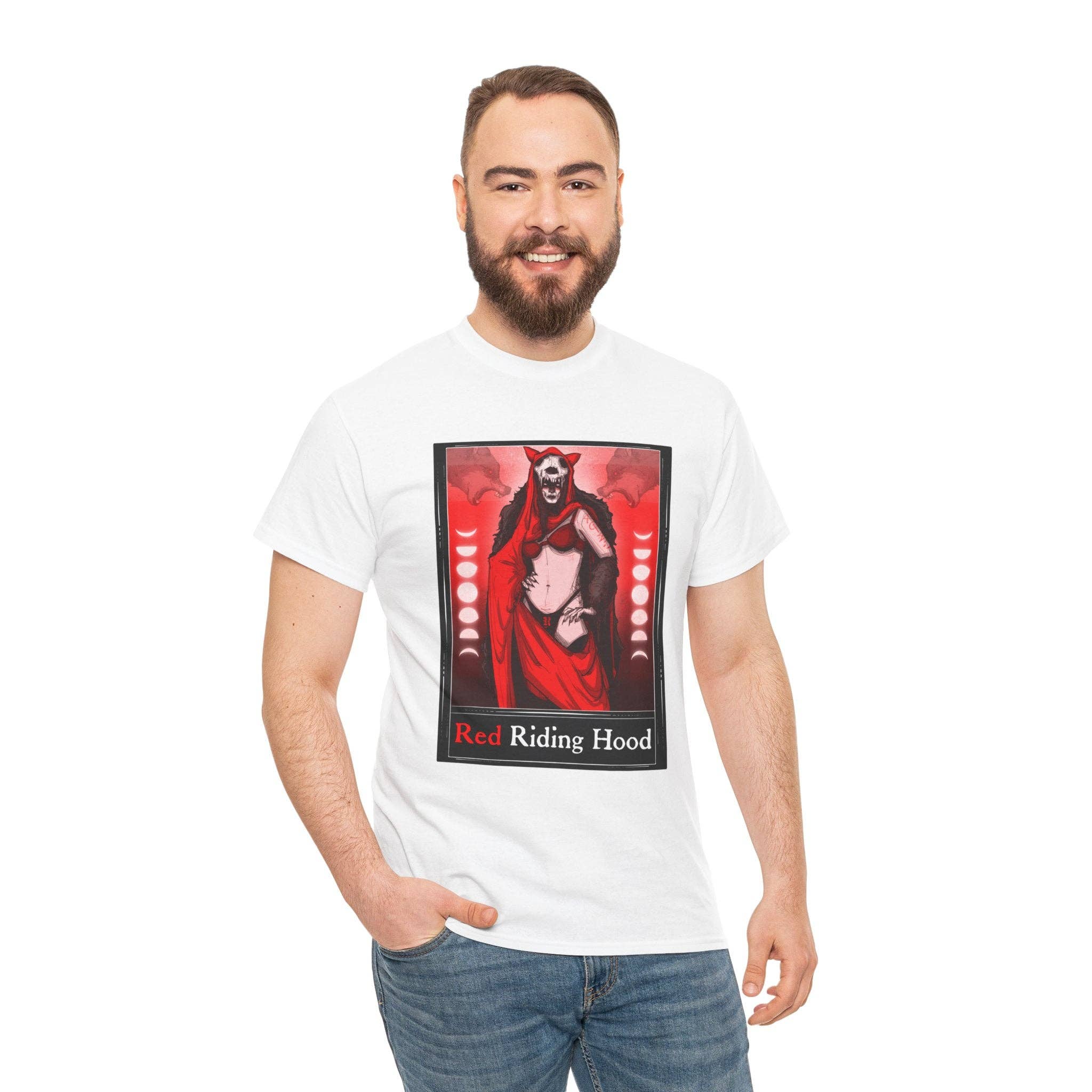 LVB Art - Wholesale T-Shirt (Graphic) - Unisex - Red Riding Hood Tarot  (Front & Back Print) Unisex Heavy Cotton Tee45