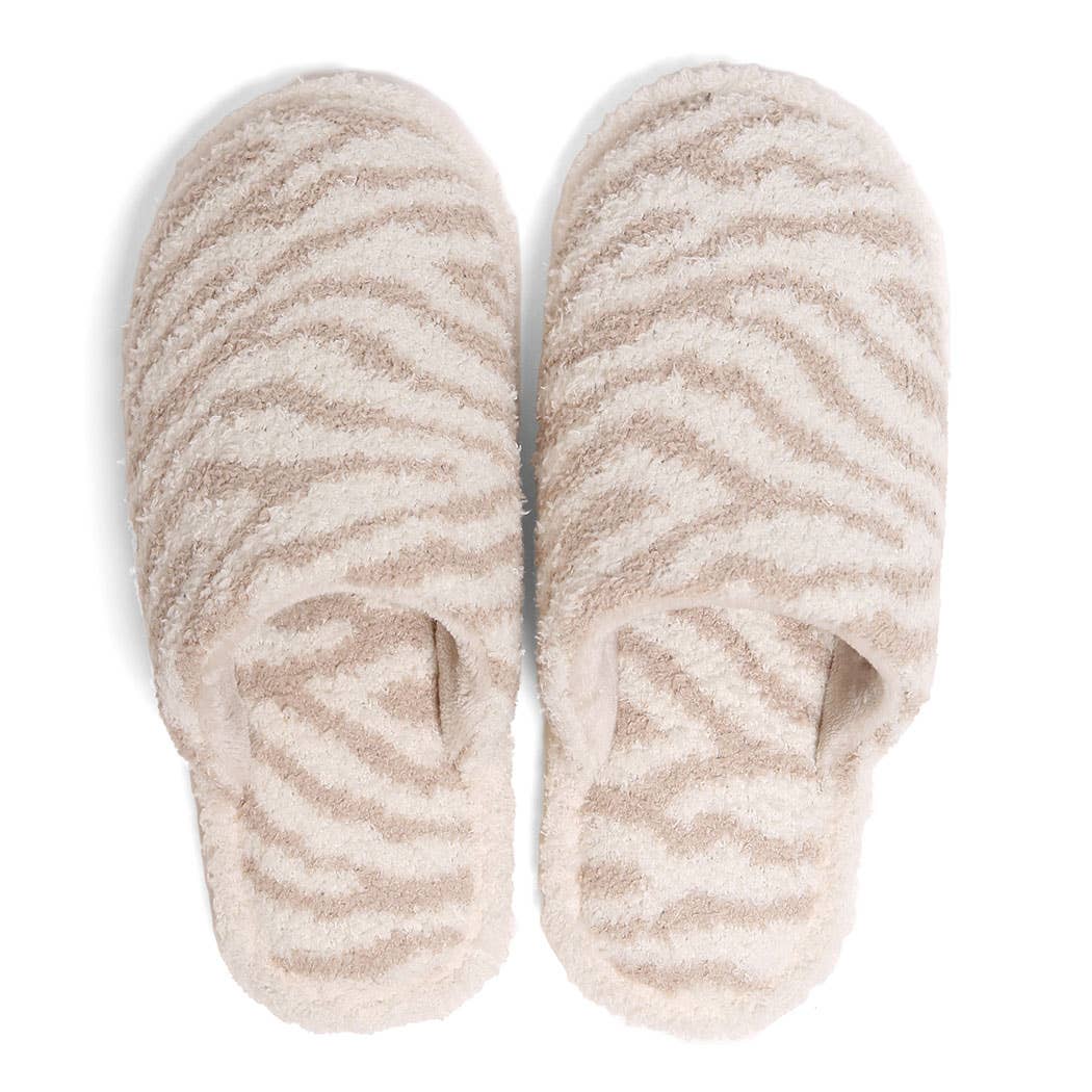 Fashion City - Wholesale Slippers - Women's - Winter Luxury Soft Zebra Pattern Slipper0