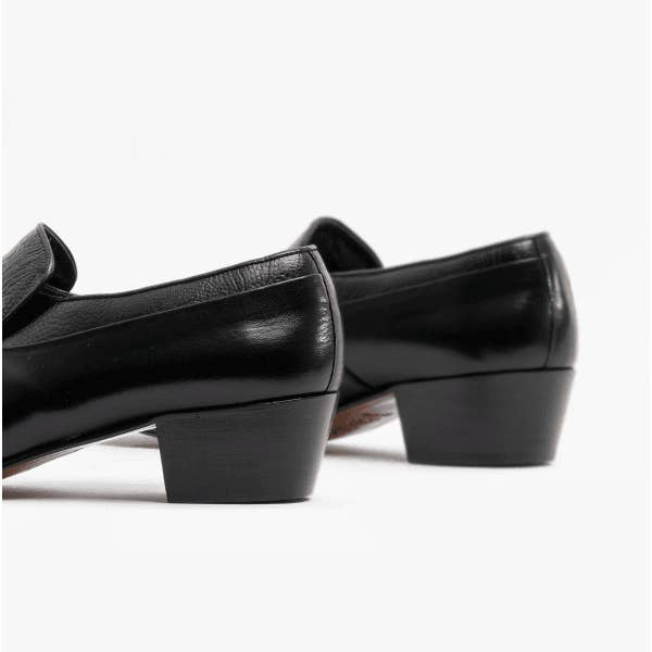 Club Cubano - Venta al por mayor Zapatos Óxford - Hombre - Zapatos de hombre de piel suave con tacón cubano estilo reptil VALENCIA en negro