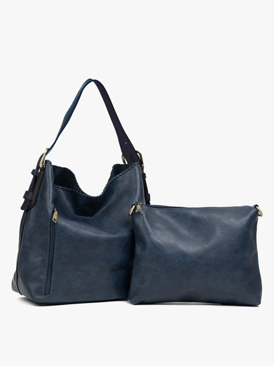 Jen & Co. - Wholesale Schoudertas - Dames - Jen & Co. M1816A Alexa 2-in-1 hobo tas met dubbele ritssluitingen14