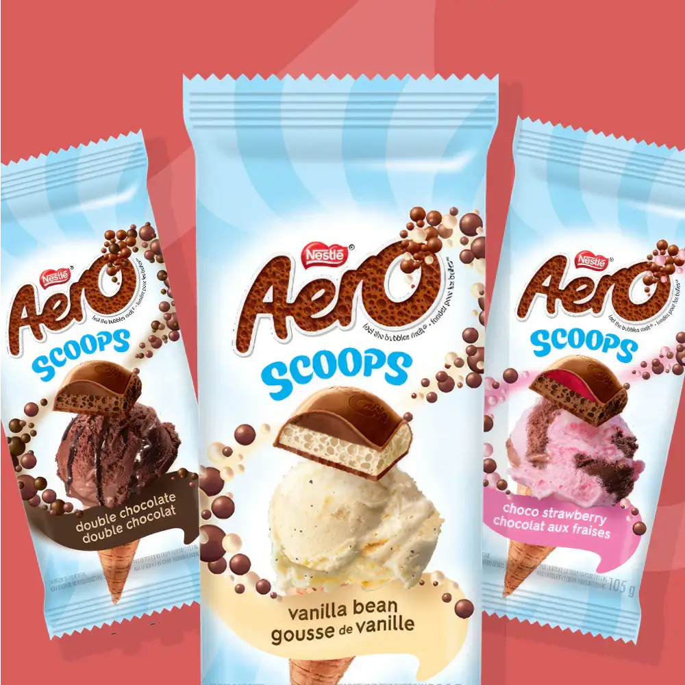 Echo Sales Canada - Wholesale Chocolate Bar - Nestlé Aero Scoops Vanilla Bean   SHORT DATE NOV25, 20251