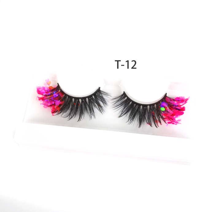 SugarQuoteMeNot LLC - Wholesale False/Fake Eyelashes - Glam Glow-in-the-Dark & Luminous Glitter Glam Eyelashes48