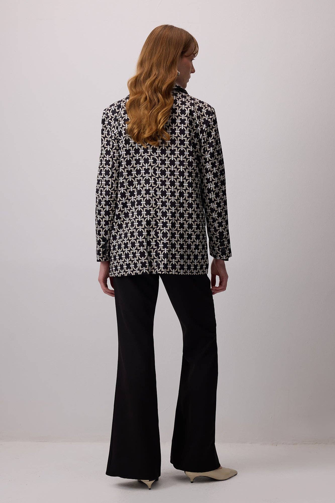 Black LOCK PATTERNED BLAZER JACKET for wholesale on Faire4