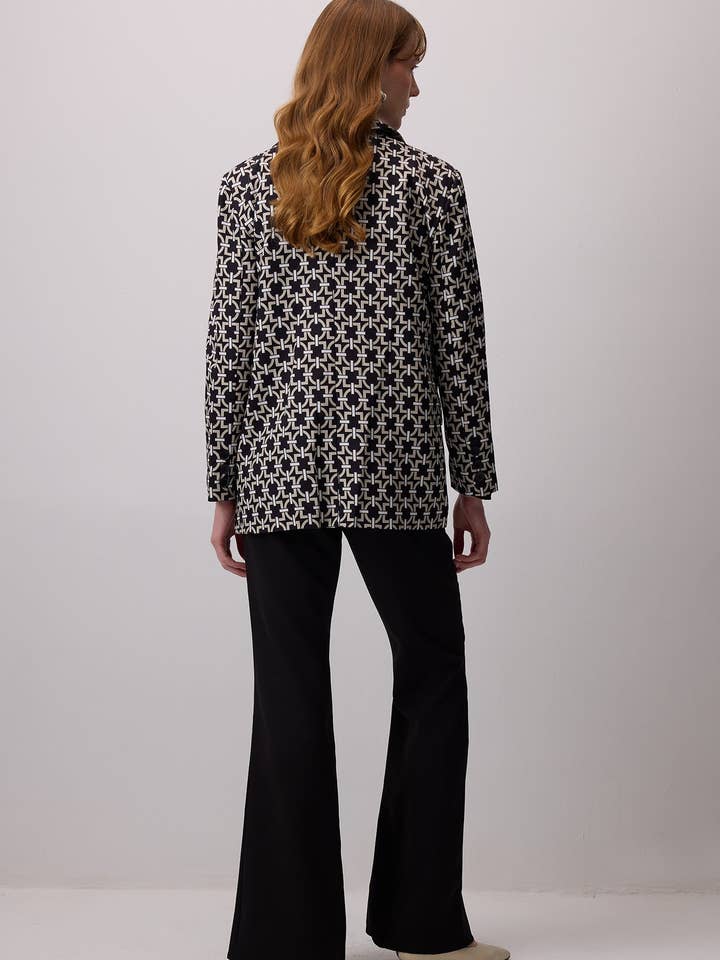 Black LOCK PATTERNED BLAZER JACKET for wholesale on Faire4