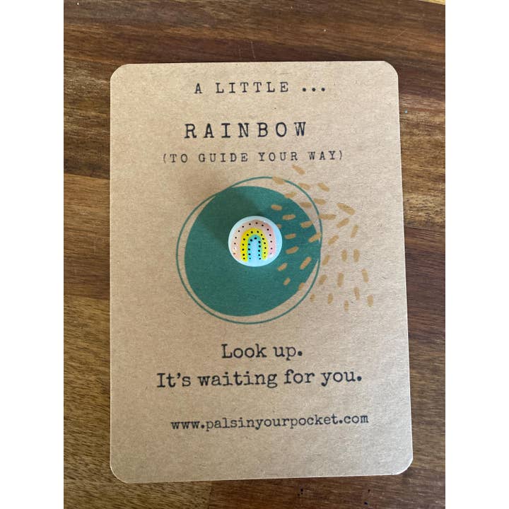 Pals in your Pocket - Vendita all'ingrosso Moneta/gettone ricordo - Abbraccio Tascabile di Positività Arcobaleno & Pietra Portafortuna Antistress1