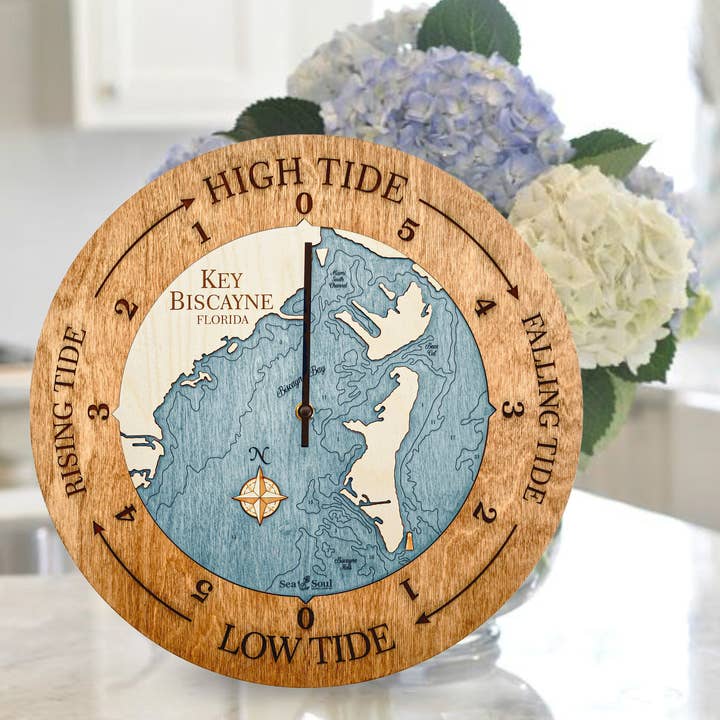 Sea & Soul Nautical Chart Art - Wholesale Wall Clock - Florida East Coast Nautical Chart Tide Clock-Many Locations21