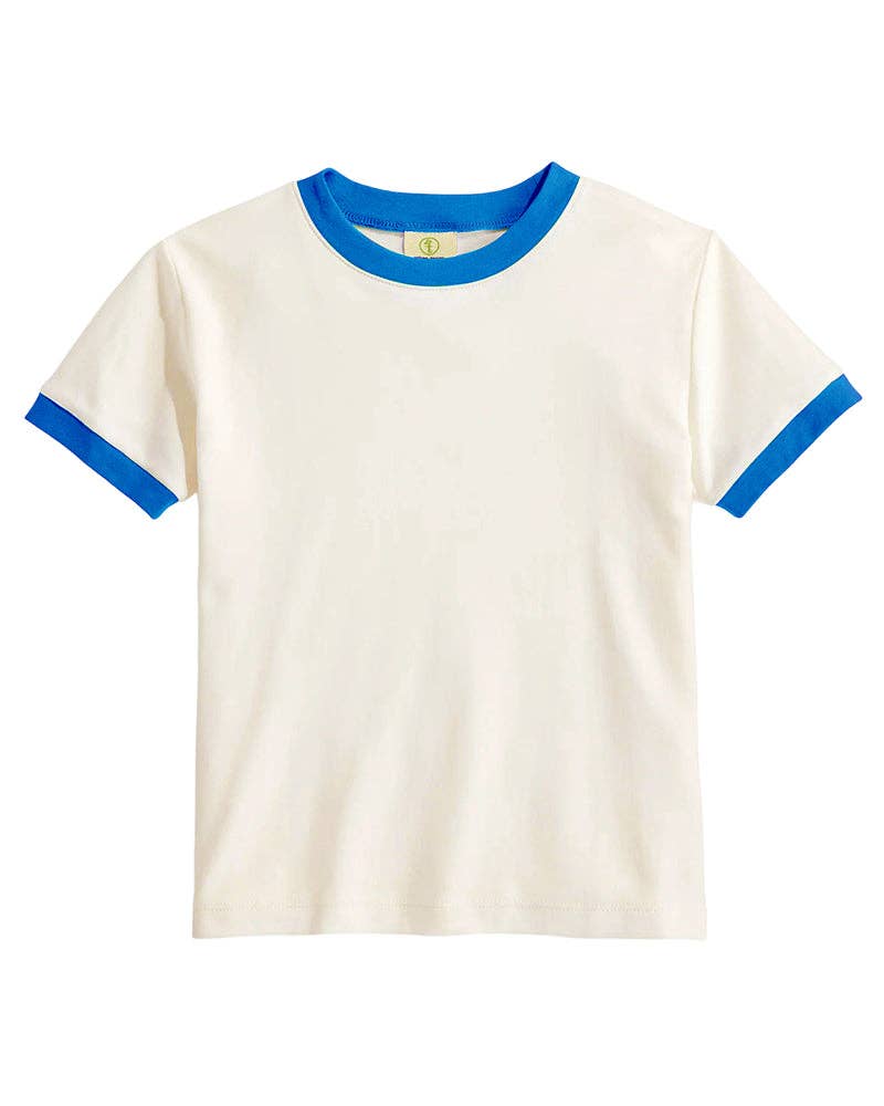 Artree - Wholesale T-Shirt - Women's - Ringer Tee Blank Off White Blue Women's Fitted Top