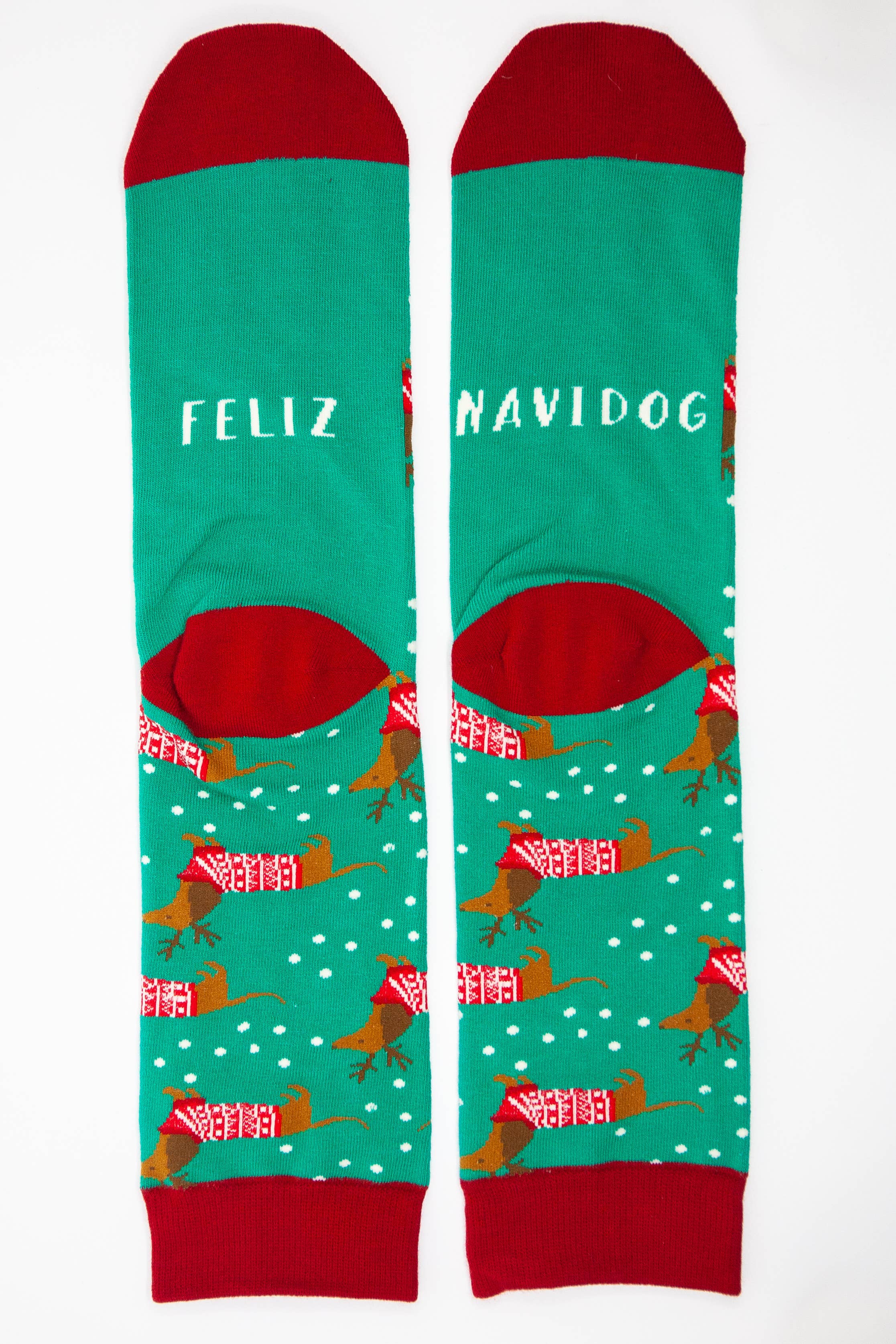 Woven Pear - Wholesale Socks - Unisex - Crew Socks, Feliz Navidog1