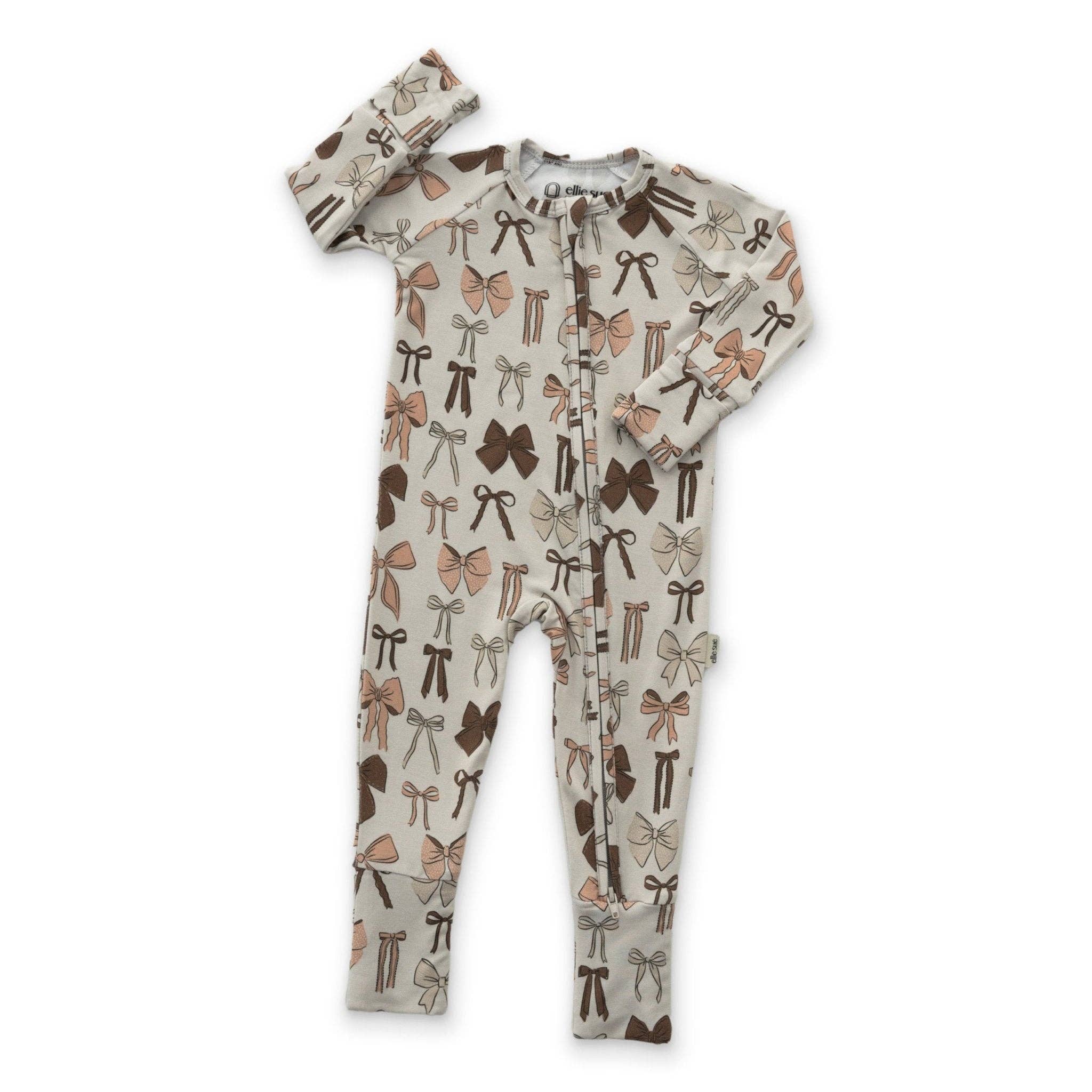 Ellie Sue - Vente Barboteuse – bébé - Combinaison à fermeture éclair avec nœuds1