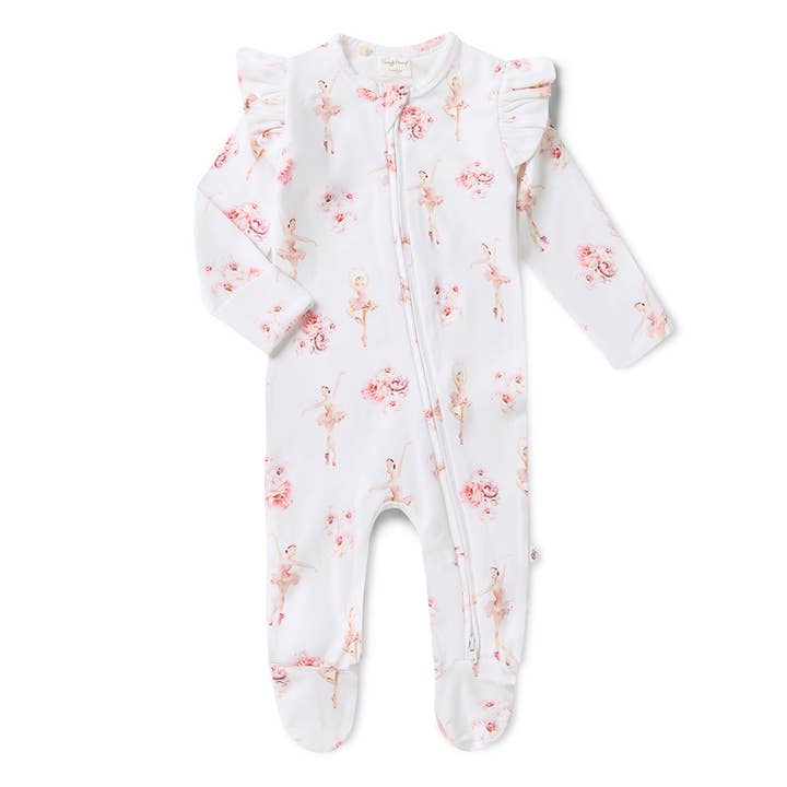Snuggle Hunny – wholesale Nattdräkt – Baby – Ballerina Ekologisk Mysdräkt med Dragkedja och Volang