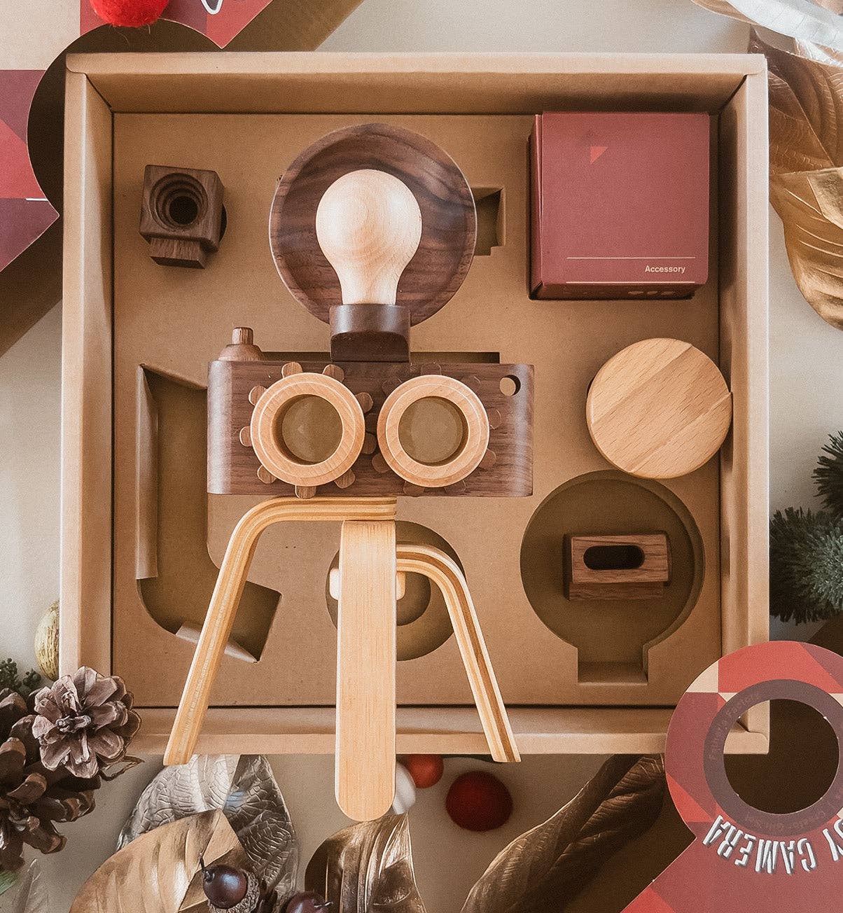 Father's Factory - Wholesale Wood toy – Child - Twinkle Wooden Toy Camera Expert Set - Walnut ($168 Value)0