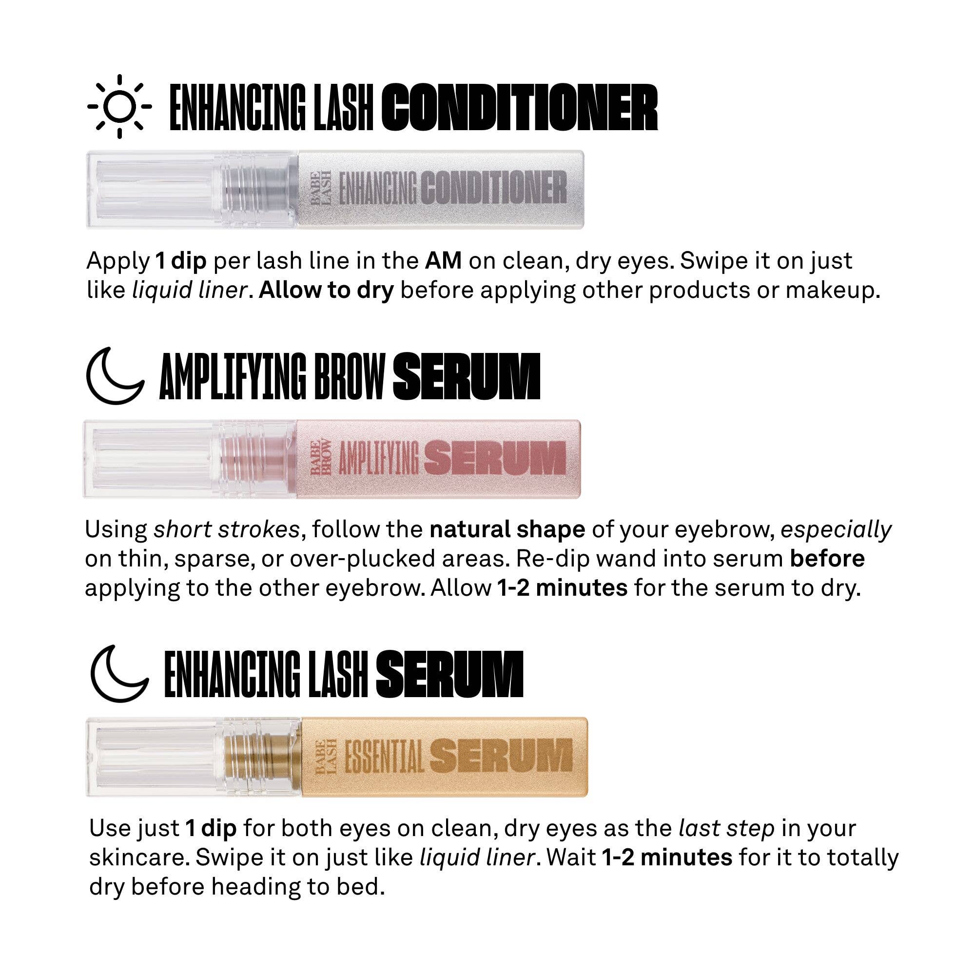 BABE ORIGINAL - Wholesale Eyelash/Brow Serum - Triple Threat Mini Set2