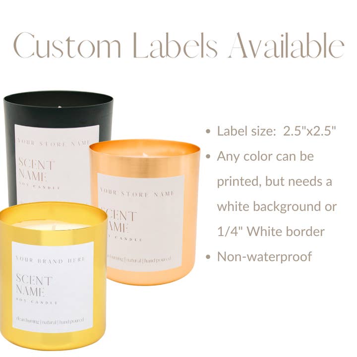 River Birch Candles - Wholesale Jar/filled candle - 13 oz Unlabeled Yellow Gold Metal Tumbler-Soy Candle-Private4